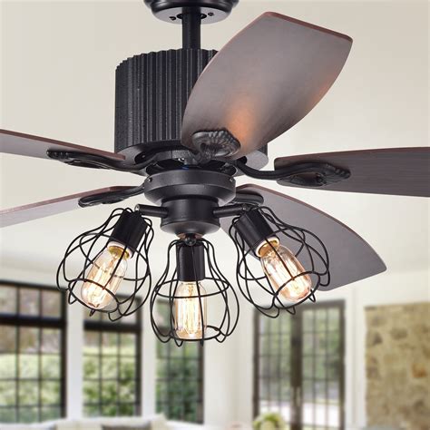 Designed with subtle, rustic elements, the Lincoln ceiling fan makes the perfect accent for your industrial-styled room. . 52 inch ceiling fans